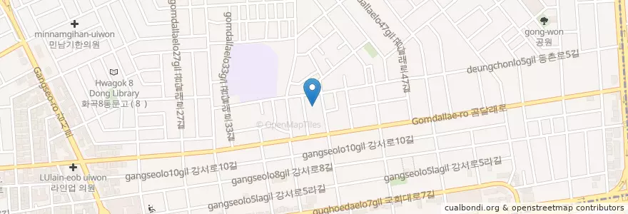 Mapa de ubicacion de 화곡2동 주민센터 en Korea Selatan, 서울, 강서구, 화곡2동.