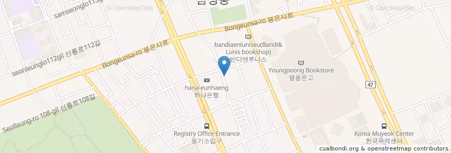 Mapa de ubicacion de 삼성1동 주민센터 en كوريا الجنوبية, سول, 강남구, 삼성동, 삼성1동.