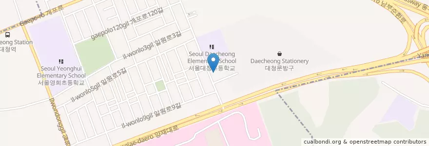 Mapa de ubicacion de 일원1동 주민센터 en Zuid-Korea, Seoel, 강남구, 일원1동.