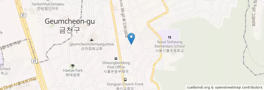 Mapa de ubicacion de 시흥4동 주민센터 en Coreia Do Sul, Seul, 금천구, 시흥4동.