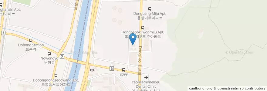 Mapa de ubicacion de 상계1동 주민센터 en Zuid-Korea, Seoel, 노원구, 상계1동.