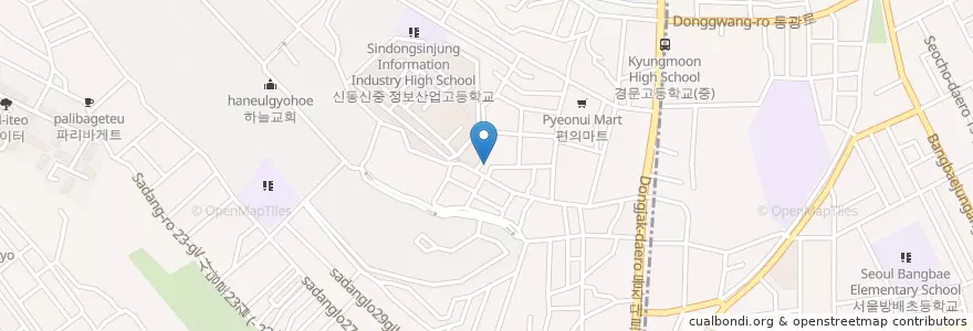 Mapa de ubicacion de 사당2동 주민센터 en کره جنوبی, سئول, 동작구, 사당2동.