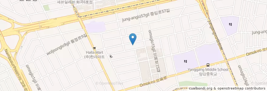 Mapa de ubicacion de 신월2동 주민센터 en Coreia Do Sul, Seul, 양천구, 신월2동.
