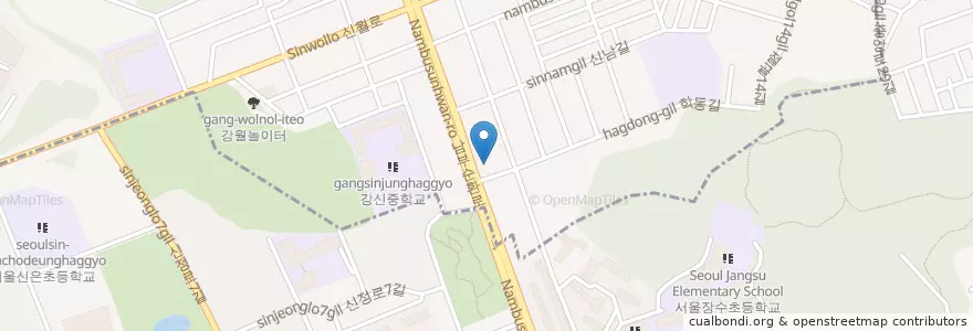Mapa de ubicacion de 신월6동 주민센터 en Südkorea, Seoul, 양천구, 신정3동.