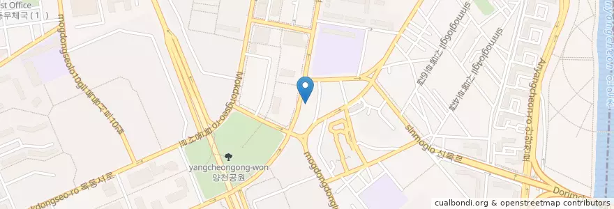 Mapa de ubicacion de 신정2동 주민센터 en Südkorea, Seoul, 양천구, 신정2동, 신정6동.