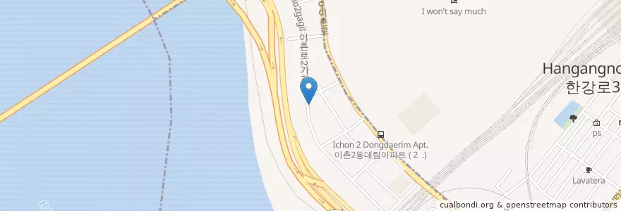 Mapa de ubicacion de 이촌2동 주민센터 en كوريا الجنوبية, سول, 용산구, 이촌2동.