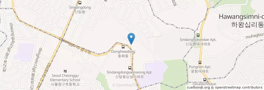 Mapa de ubicacion de 동화동 주민센터 en 大韓民国, ソウル, 中区, 城東区, 동화동.