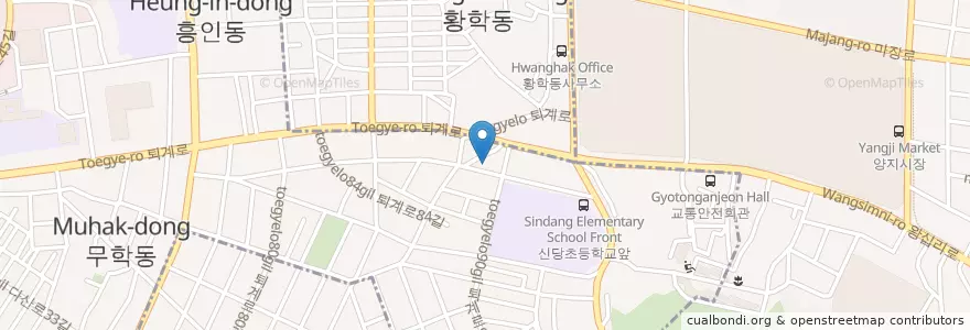 Mapa de ubicacion de 신당5동 주민센터 en كوريا الجنوبية, سول, 성동구, 신당5동.