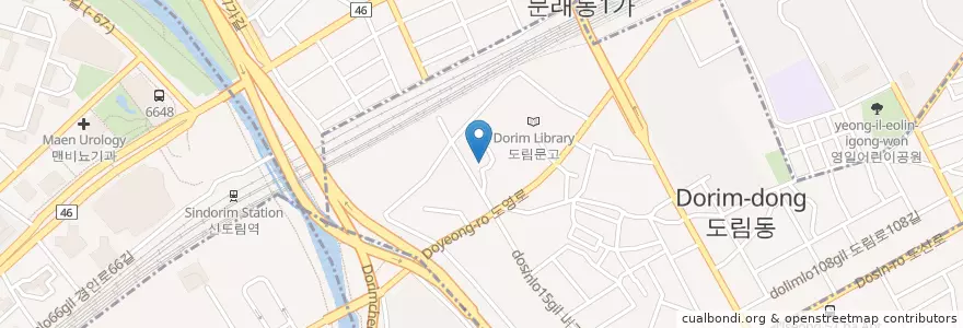Mapa de ubicacion de 도림동 주민센터 en Corea Del Sud, Seul, 영등포구, 도림동.