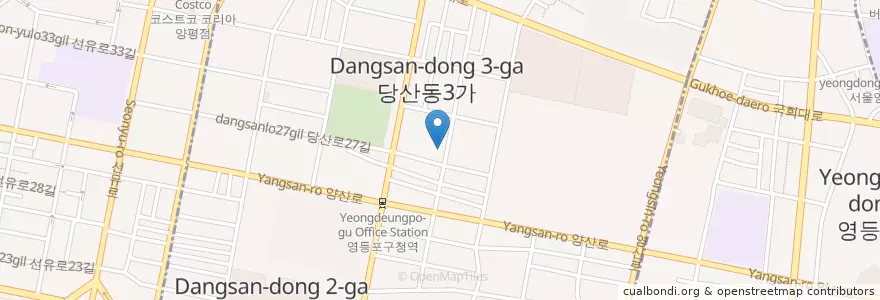 Mapa de ubicacion de 당산1동 주민센터 en 大韓民国, ソウル, 永登浦区, 당산1동.