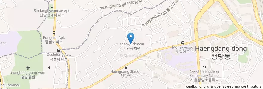 Mapa de ubicacion de 행당2동 주민센터 en Республика Корея, Сеул, 성동구, 행당2동.