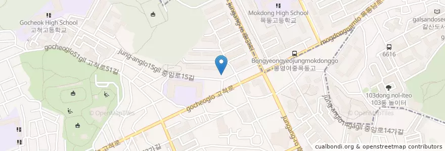 Mapa de ubicacion de 고척2동 주민센터 en کره جنوبی, سئول, 구로구, 양천구, 고척2동.