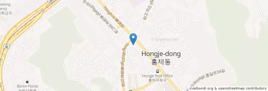 Mapa de ubicacion de 홍제1동 주민센터 en Corea Del Sud, Seul, 서대문구, 홍제1동.