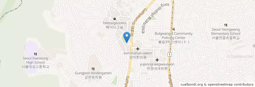 Mapa de ubicacion de 갈현1동 주민센터 en Coreia Do Sul, Seul, 은평구, 갈현1동.