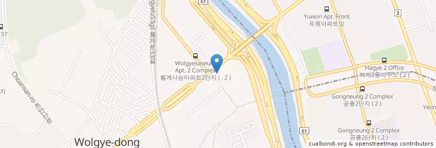 Mapa de ubicacion de 월계헬스케어센터 en Corea Del Sud, Seul, 노원구, 월계3동.