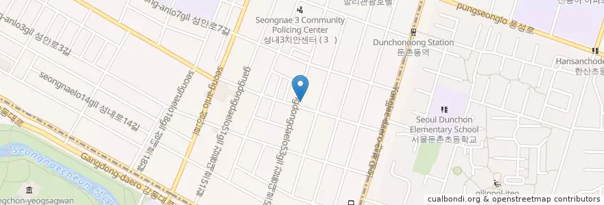 Mapa de ubicacion de 성내3동 주민센터 en Südkorea, Seoul, 성내동, 성내3동.
