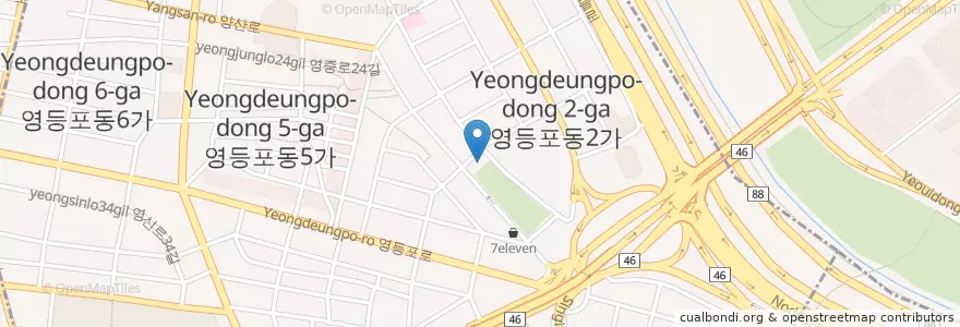Mapa de ubicacion de 영등포동 주민센터 en كوريا الجنوبية, سول, 영등포구, 영등포동.