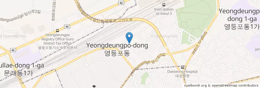 Mapa de ubicacion de 영등포1동 주민센터 en Республика Корея, Сеул, 영등포구, 영등포본동.
