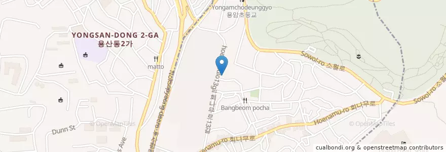 Mapa de ubicacion de 이태원2동 주민센터 en Südkorea, Seoul, 용산구, 용산2가동, 이태원2동.