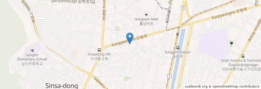 Mapa de ubicacion de 신사1동 주민센터 en Südkorea, Seoul, 은평구, 신사1동.