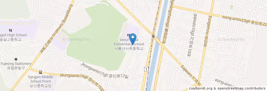 Mapa de ubicacion de 신사2동 주민센터 en 대한민국, 서울, 은평구, 신사2동, 신사2동.