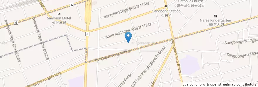 Mapa de ubicacion de 상봉2동주민센터 en Korea Selatan, 서울, 중랑구.