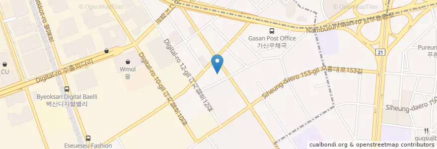 Mapa de ubicacion de Gasandong Community Service Center en South Korea, Seoul, Geumcheon-Gu, Gasan-Dong.