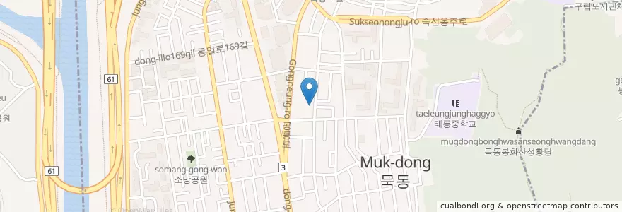 Mapa de ubicacion de 묵1동주민센터 en کره جنوبی, سئول, 중랑구, 묵1동.