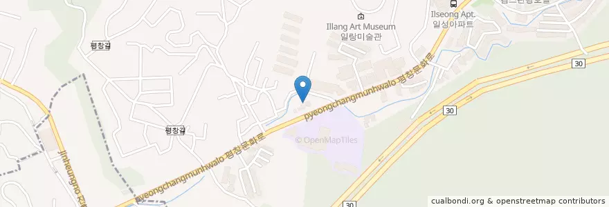 Mapa de ubicacion de 평창동주민센터 en 대한민국, 서울, 종로구, 평창동.
