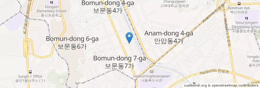 Mapa de ubicacion de 보문동주민센터 en 대한민국, 서울.