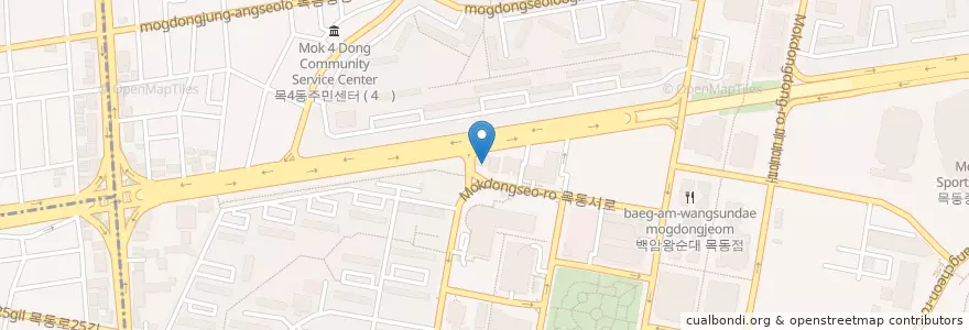 Mapa de ubicacion de 목1동주민센터 en 大韓民国, ソウル, 陽川区, 목5동.