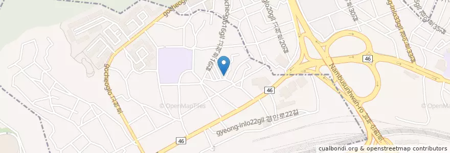 Mapa de ubicacion de 오류1동주민센터 en 大韓民国, ソウル, 九老区, 오류1동.