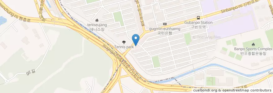 Mapa de ubicacion de 반포본동주민센터 en کره جنوبی, سئول, 서초구, 반포동.