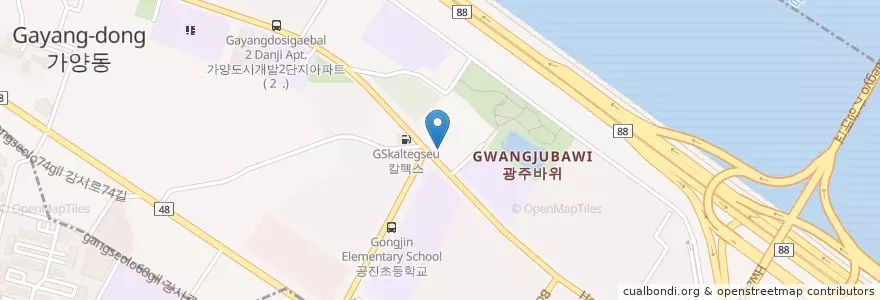 Mapa de ubicacion de 가양2동주민센터 en Korea Selatan, 서울, 강서구, 가양동, 가양2동.