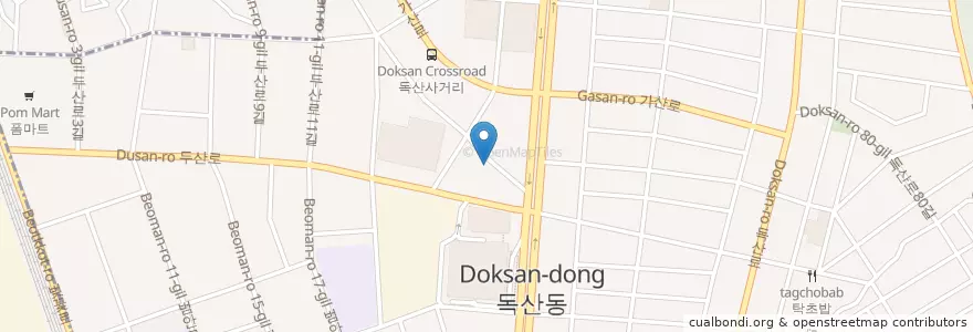 Mapa de ubicacion de 독산1동주민센터 en Corea Del Sur, Seúl, 금천구, 독산1동.