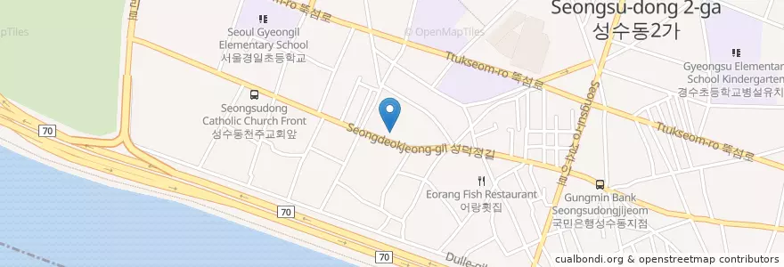 Mapa de ubicacion de 성수1가1동주민센터 en 대한민국, 서울, 성동구, 성수1가1동.