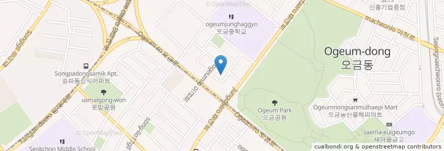 Mapa de ubicacion de 오금동 주민센터 en Zuid-Korea, Seoel, 송파구, 오금동.