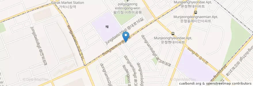 Mapa de ubicacion de 문정1동 주민센터 en Zuid-Korea, Seoel, 송파구, 문정1동.