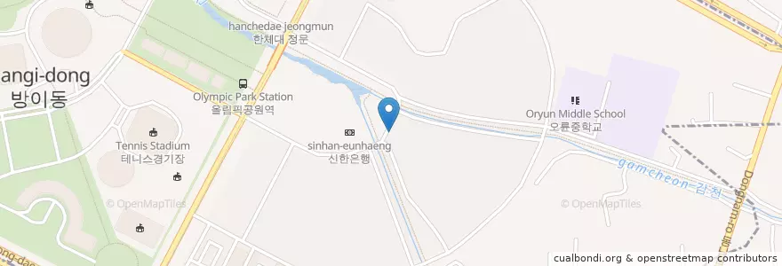Mapa de ubicacion de 오륜동 주민센터 en Zuid-Korea, Seoel, 송파구, 오륜동.