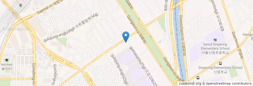 Mapa de ubicacion de 구로5동 주민센터 en Corea Del Sud, Seul, 구로5동.