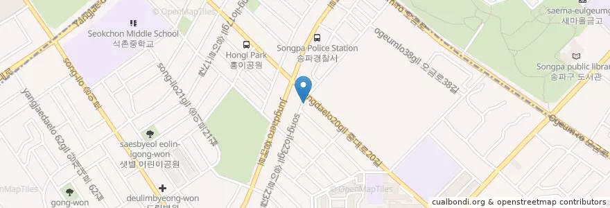 Mapa de ubicacion de 가락2동 주민센터 en Korea Selatan, 서울, 송파구, 가락본동.