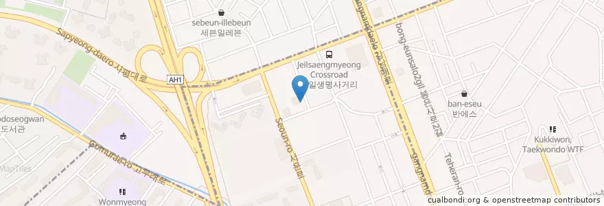 Mapa de ubicacion de 서초4동 주민센터 en 韩国/南韓, 首尔, 瑞草區, 서초동, 서초4동.
