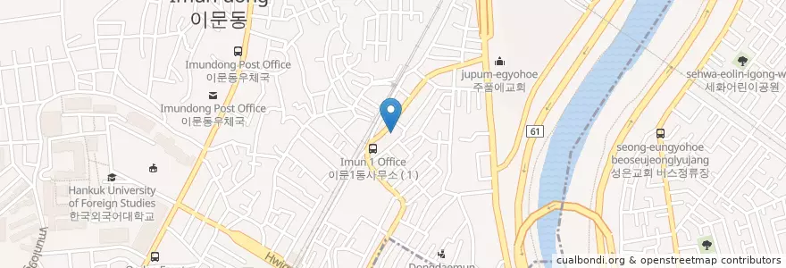 Mapa de ubicacion de 이문1동 주민센터 en Corea Del Sud, Seul, 동대문구, 이문2동.