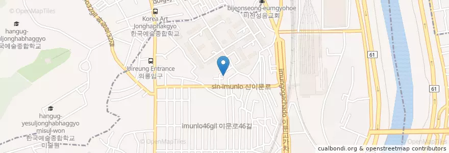 Mapa de ubicacion de 이문2동 주민센터 en 대한민국, 서울, 동대문구, 이문1동.