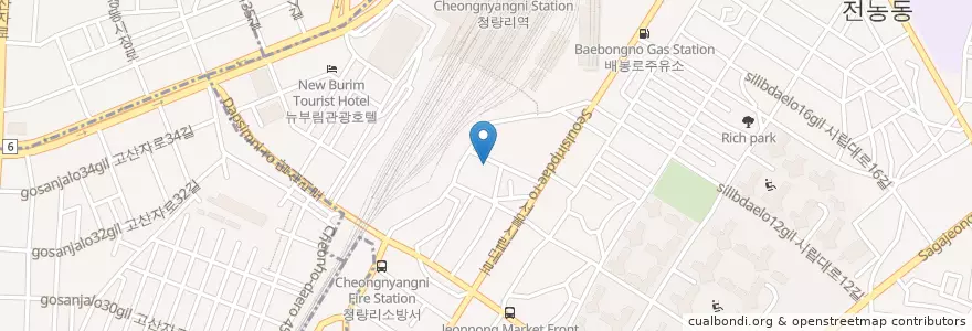 Mapa de ubicacion de 전농1동 주민센터 en 대한민국, 서울, 동대문구, 전농1동.
