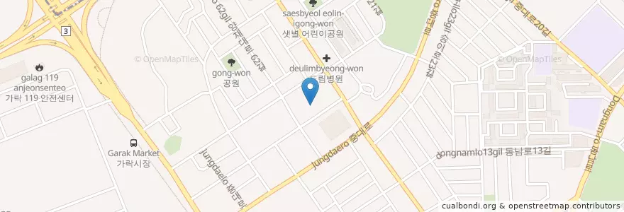 Mapa de ubicacion de 가락본동 주민센터 en Coreia Do Sul, Seul, 송파구, 가락본동.
