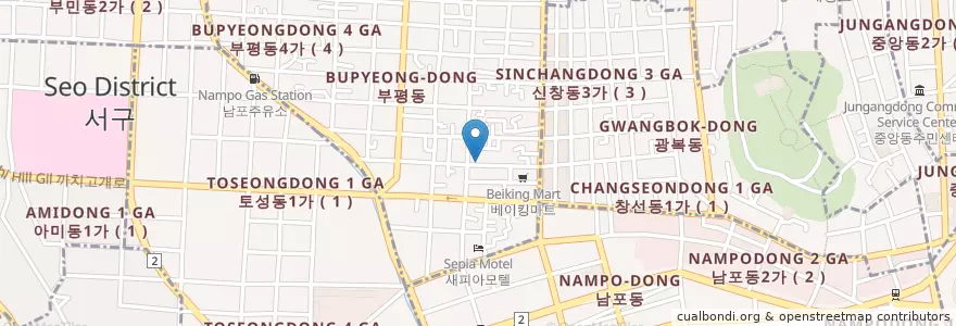 Mapa de ubicacion de 부평동주민센터 en Corea Del Sur, Busan.