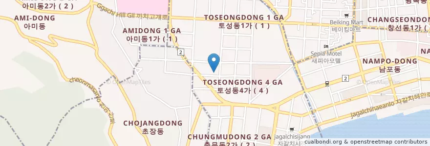 Mapa de ubicacion de 충무동주민센터 en 대한민국, 부산, 서구, 충무동.