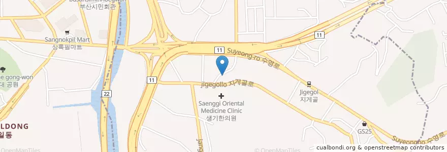 Mapa de ubicacion de 문현4동주민센터 en 大韓民国, 釜山, 南区, 門峴洞.