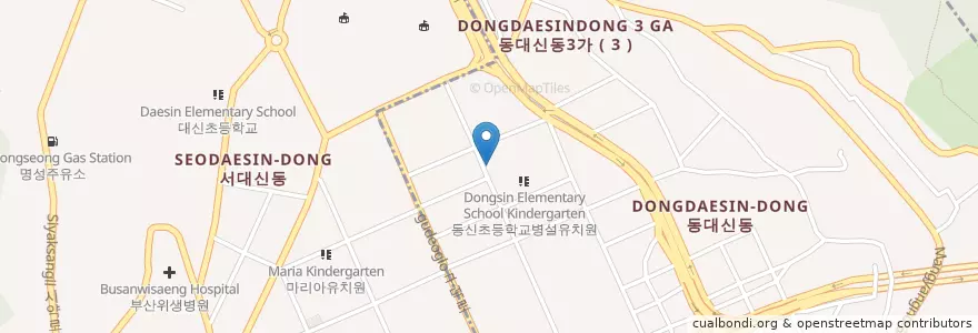 Mapa de ubicacion de Dongdaesin 3 Dong Community Service Center en South Korea, Busan, Seo-Gu.